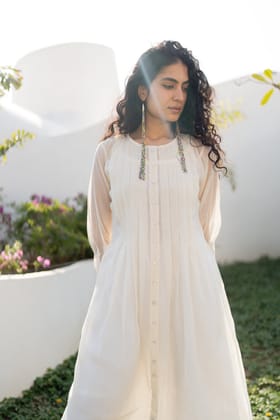 Dewy Mist Pleated Kurta-S