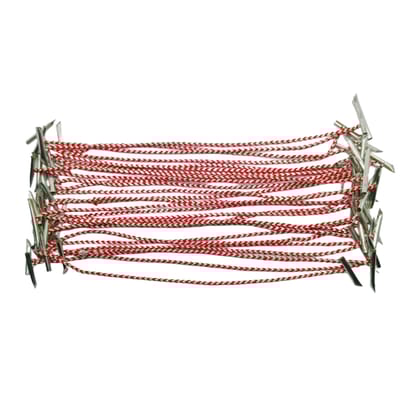 Treasury Tags (200 Pieces) - 6" Long - Red White File Indexing Laces - Cotton Paper Tag - Metal Ends - Twisted Cotton Cord - Folder Binding Rope - Ideal for School, College and Office