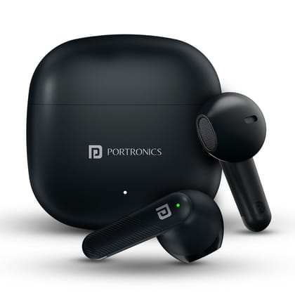 Portronics Harmonics Twins S18 in Ear TWS Earbuds with 30H Playtime, in Built HD Mic, Game or Music Mode, 13mm Dynamic Driver, Low Latency, Touch Control, Type C Fast Charging, Light Weight (White)
