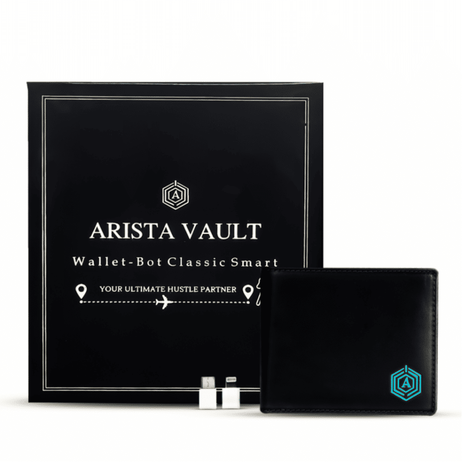 Arista Vault Black Casual Leather Bi-Fold Wallet For Men