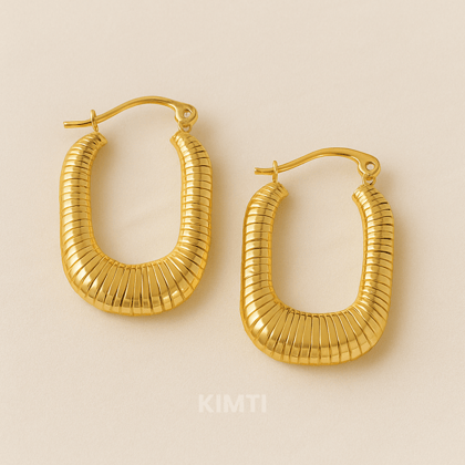 Golden Daylight Oblong Hoops
