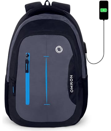 OMRON BAGS Black Polyester Backpack ( 30 Ltrs )