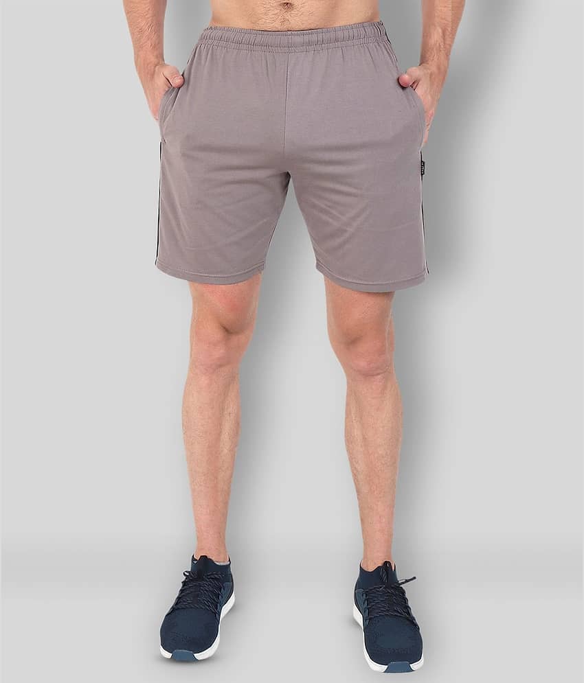 Zeffit - Silver Cotton Blend Men's Shorts ( Pack of 1 )
