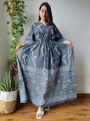 Hand Block printed KAFTAN 100% Pure cotton C