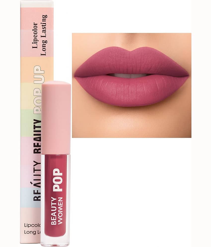 Beauty Women Pink Matte Long Lasting Liquid Lipstick ( Pack of 1 )