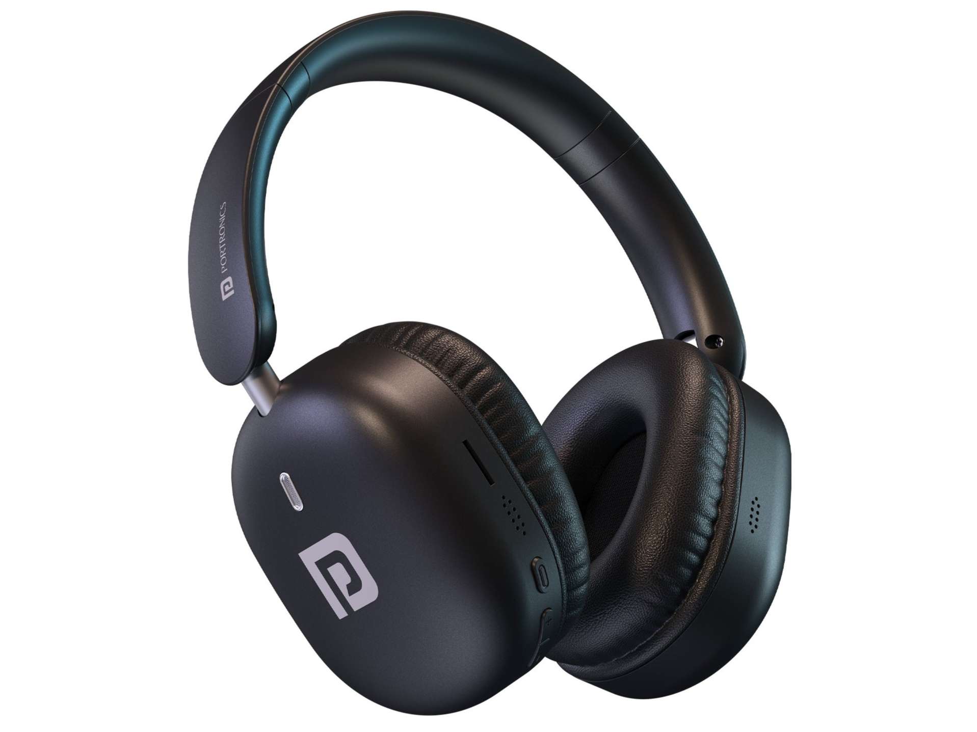 Portronics Muffs M6 Upto 40 Hours Playtime, Bluetooth version 5.4, Soft & Comfortable Ear Cushions, Dual Pairing, Type-C Fast Charging - Black