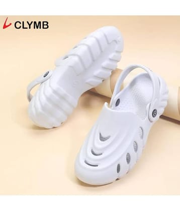 Clymb - White Men's Clogs