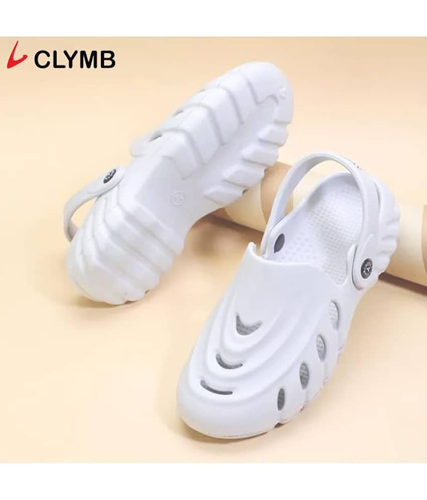 Clymb - White Men's Clogs