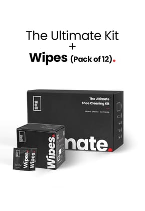 Ultimate Shoe Cleaning Kit + Wipes (Pack of 12)