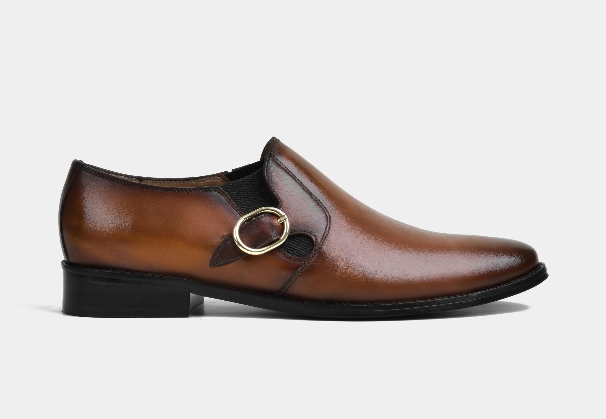 WESLEY | MEN TAN SINGLE MONK SLIP-ON (Sale)-UK 8