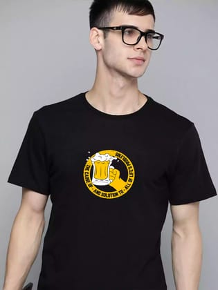 Lifes Problem - Sukhiaatma Unisex Graphic Printed Black T-shirt-XS-36