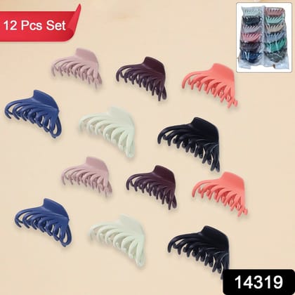 Hair Claw Clips Set for Women & Girls (Mix Design,  Multicolor & 12 Pc)