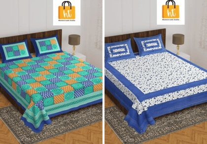 2201-Hometrade India- Standard Double Size (90*100 in )-Combo Double Bedsheet
