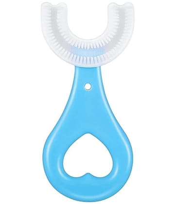 U Shaped Toothbrush for Kids, 2-6 Years Kids Baby Infant manual Toothbrush, Food Grade Ultra Soft Silicone Brush Head, Pack of 1