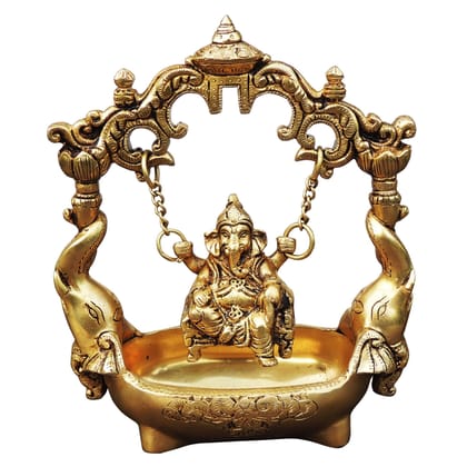 Brass Showpiece Ganesh Jhula God Idol Statue (BSMAS1757 C)