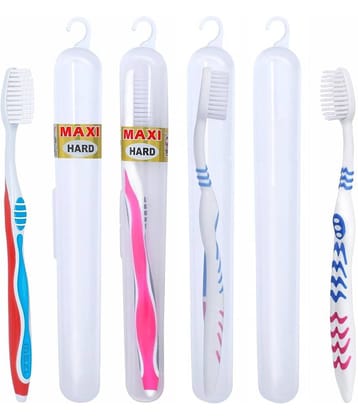 MAXI Oral Care Combo of 4 Hard Toothbrushes-(M-C70)