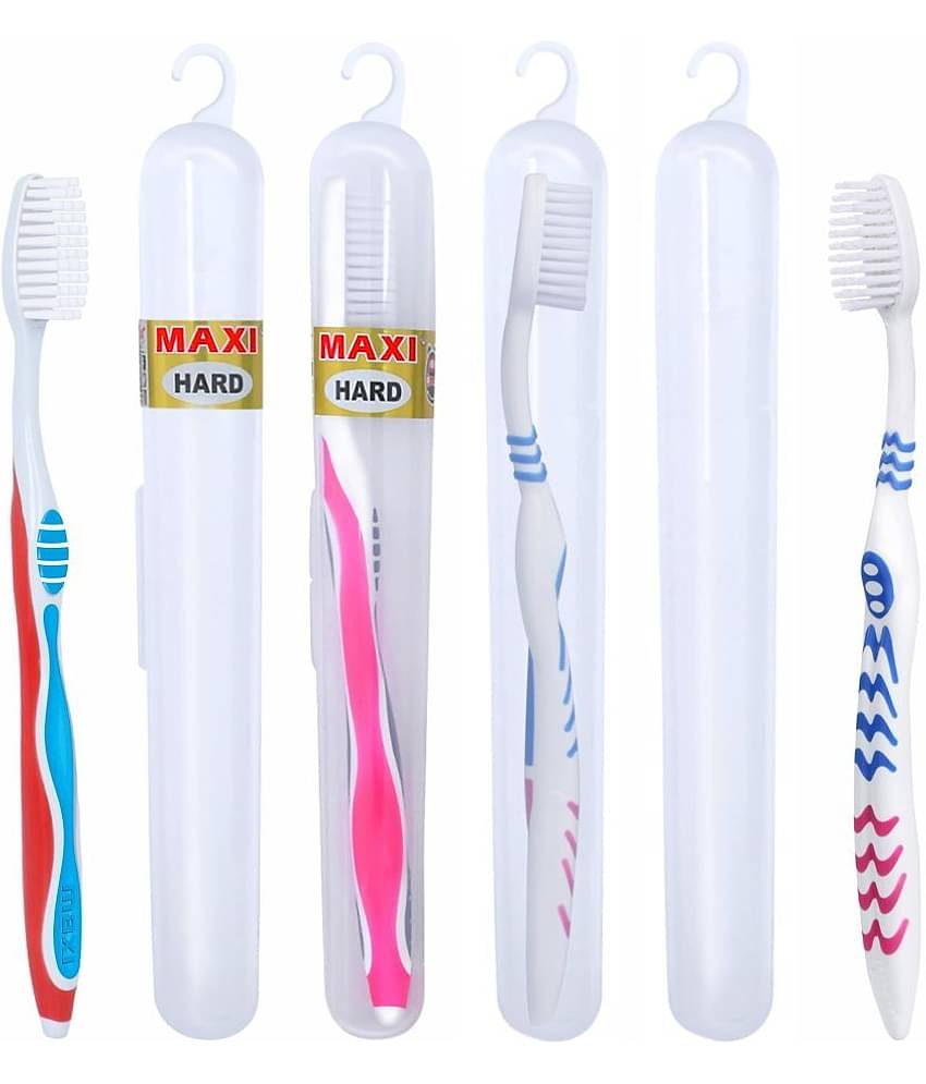 MAXI Oral Care Combo of 4 Hard Toothbrushes-(M-C70)