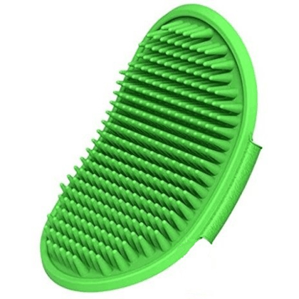 Chullbull Rubber Bristles Hand Brush Comb for Dogs (Green) Chullbull Rubber Bristles Hand Brush Comb for Dogs (Green) - M
