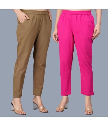QuaClo - Multicolor Cotton Regular Women's Casual Pants ( Pack of 2 )