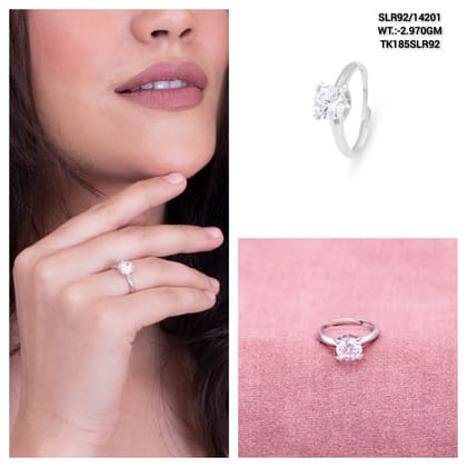 Single Stone Silver Ring-ADJ