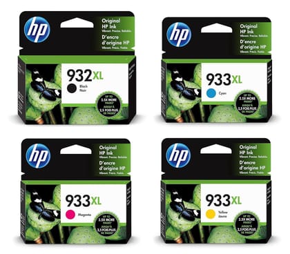 HP 932XL-933XL Ink Cartridge (CB053AN) Black and Color Inkjet - 4 pcs Set
