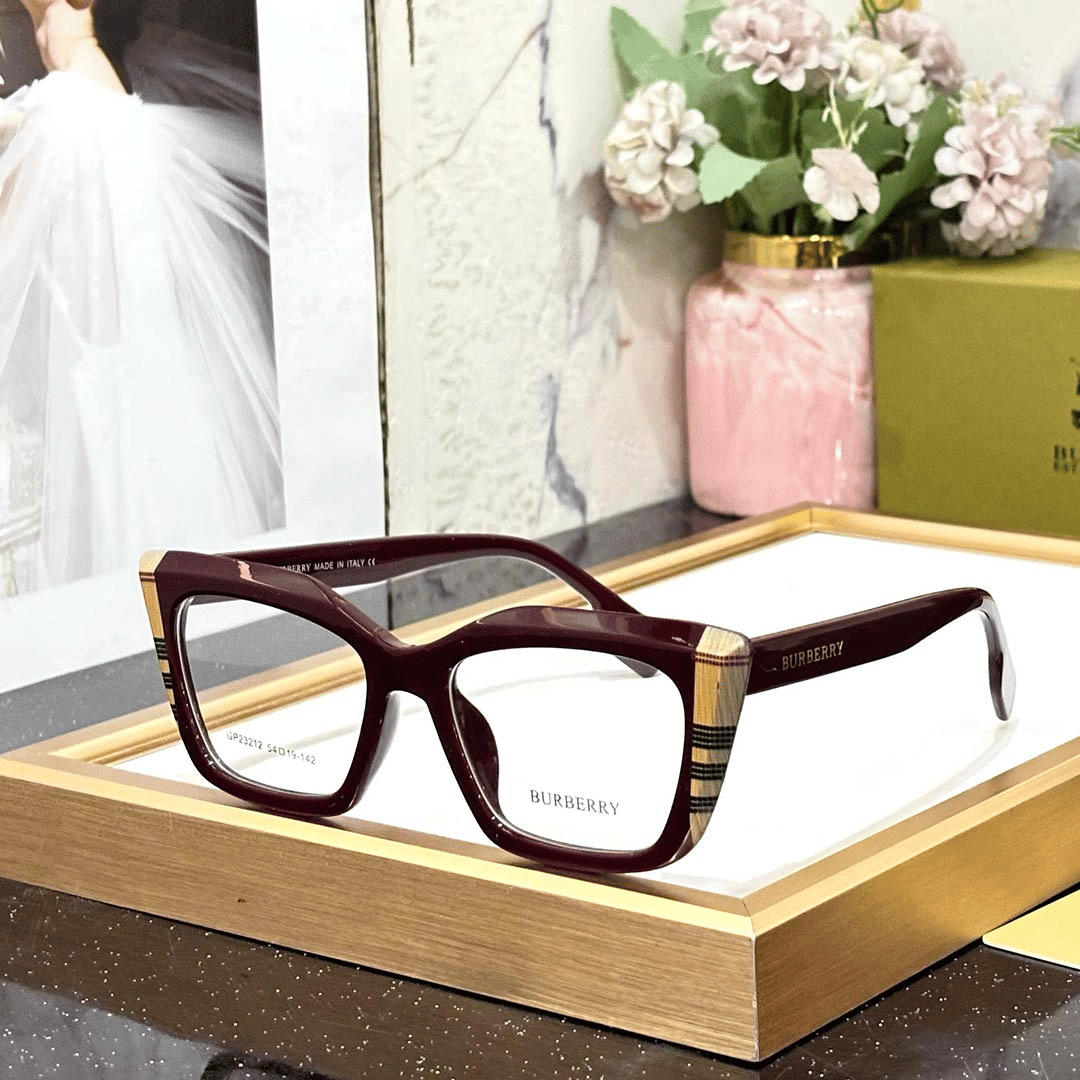 BB Premium Luxury Women 23212 Wayfarers-Burgundy-Check