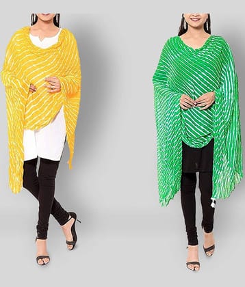 Apratim Multicoloured Chiffon Leheria Dupatta