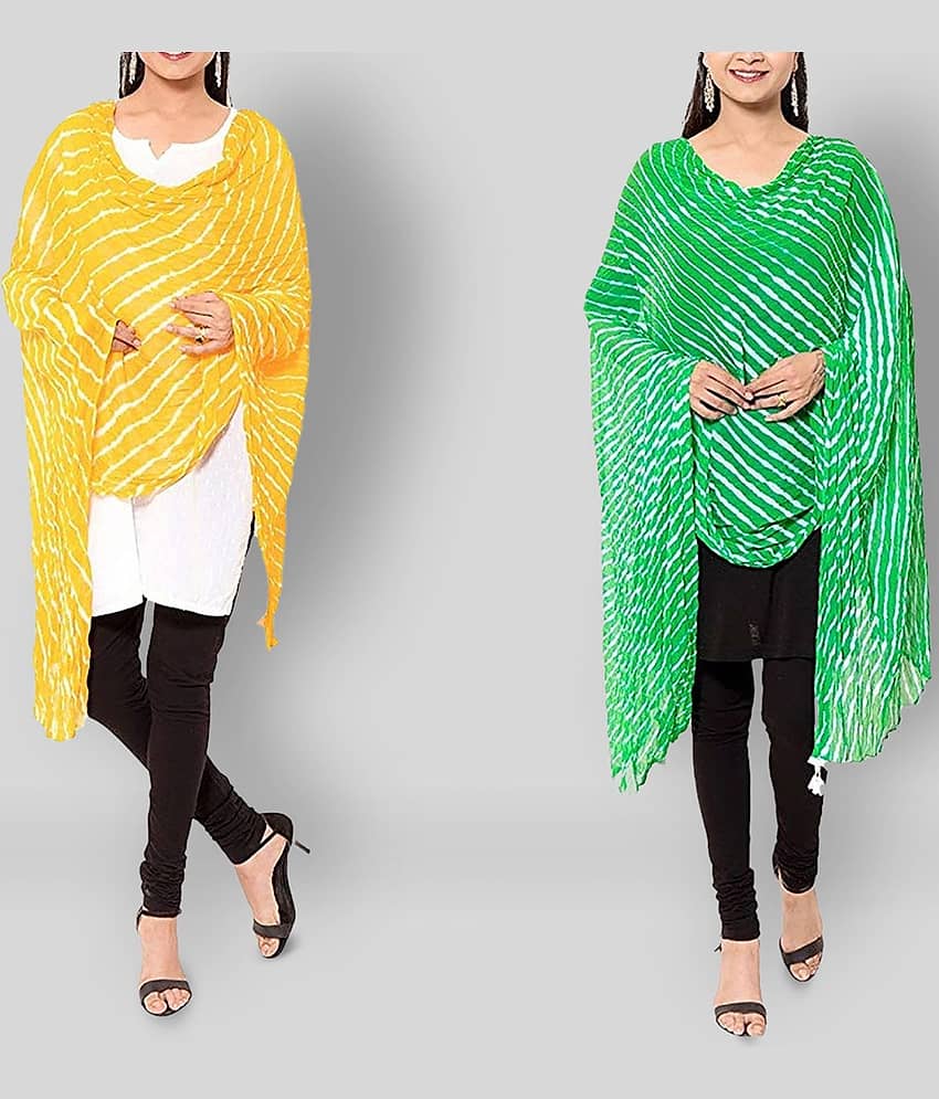 Apratim Multicoloured Chiffon Leheria Dupatta