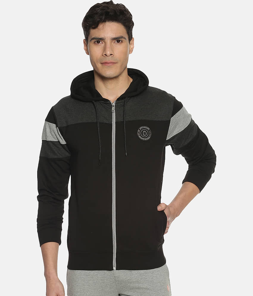 Dollar Cotton Blend Hooded Men's Sweatshirt - Black ( Pack of 1 )