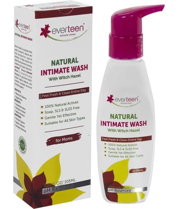 everteen Witch Hazel Natural Intimate Wash for Feminine Intimate Hygiene in Moms - 1 Pack (105ml)
