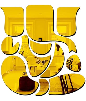 Asmi Collection Beautiful Ganesha Self Adhesive Acrylic Mirror Wall Sticker ( 25 x 24 cms )