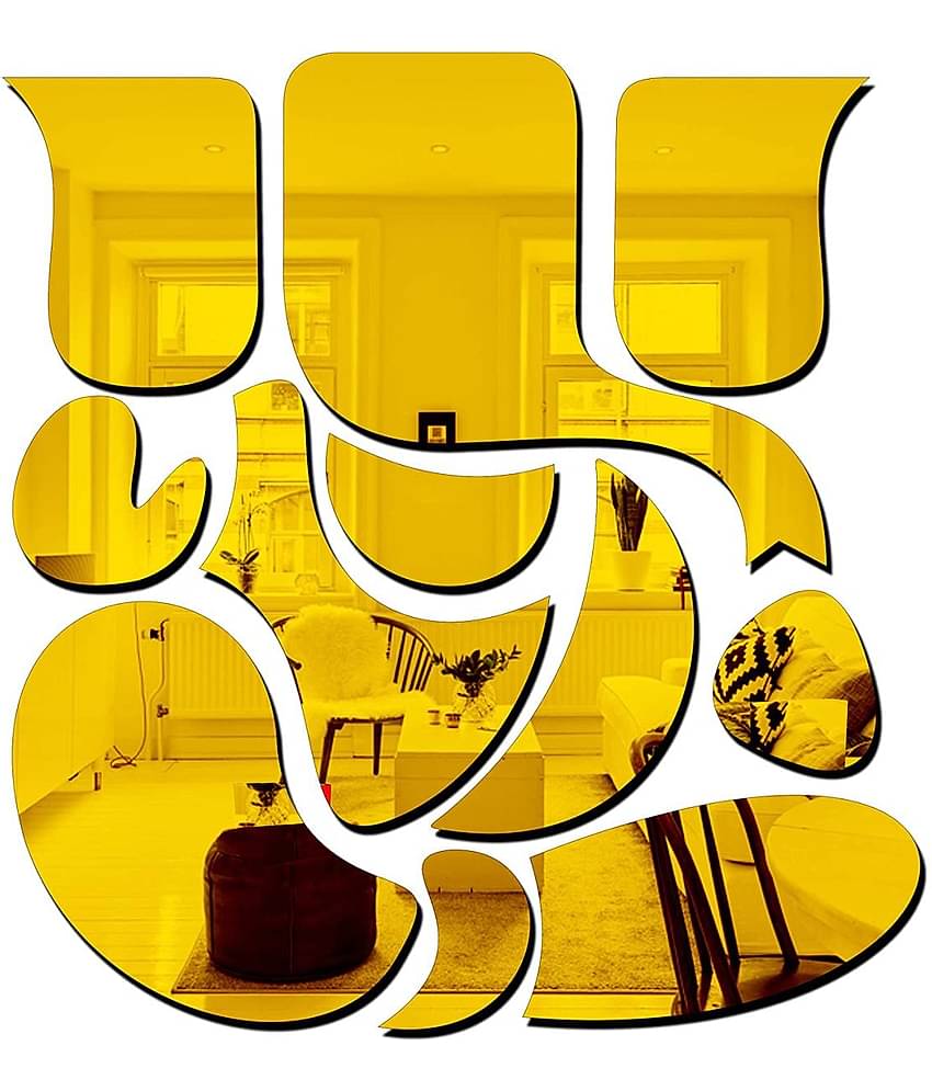 Asmi Collection Beautiful Ganesha Self Adhesive Acrylic Mirror Wall Sticker ( 25 x 24 cms )