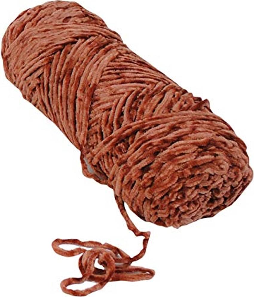 PRANSUNITA Softee Chunky Super Bulky Knitting Yarn for Hand DIY Bag Blanket Cushion Crocheting Projects 100 GMS Brown