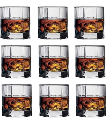 AFAST Designer Glass Glass Whiskey Glasses 150 ml ( Pack of 9 )