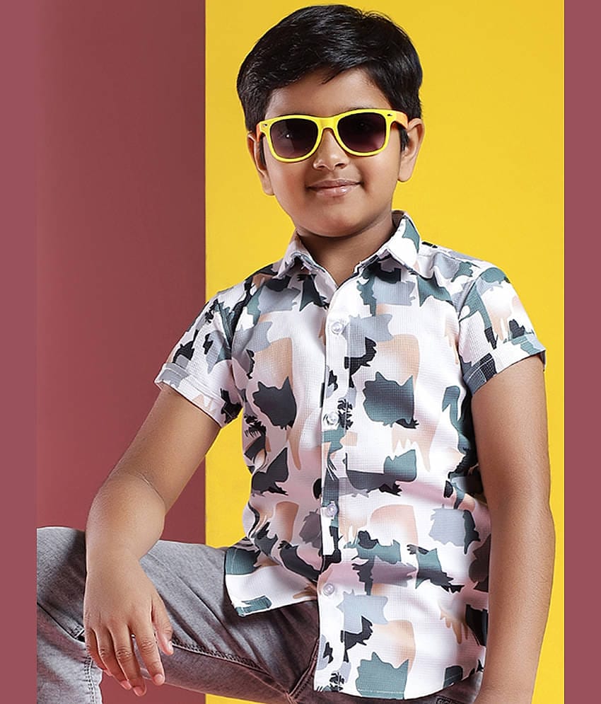 ALY JOHN Pack of 1 Baby Boys 100% Cotton Half Sleeves Shirt ( Cream )