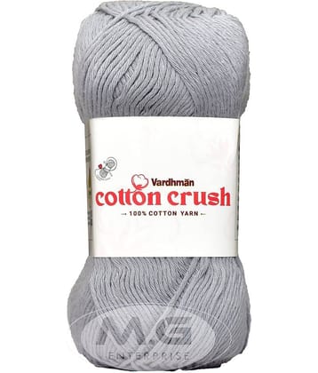 Vardhman Cotton Crush 8-ply Steel Grey 400 GMS 100% Cotton Ball Hand Knitting Cotton/Art Craft Soft Fingering Crochet Hook Yarn, Needle Knitting Yarn Thread Dyed-GC Art-AFCG