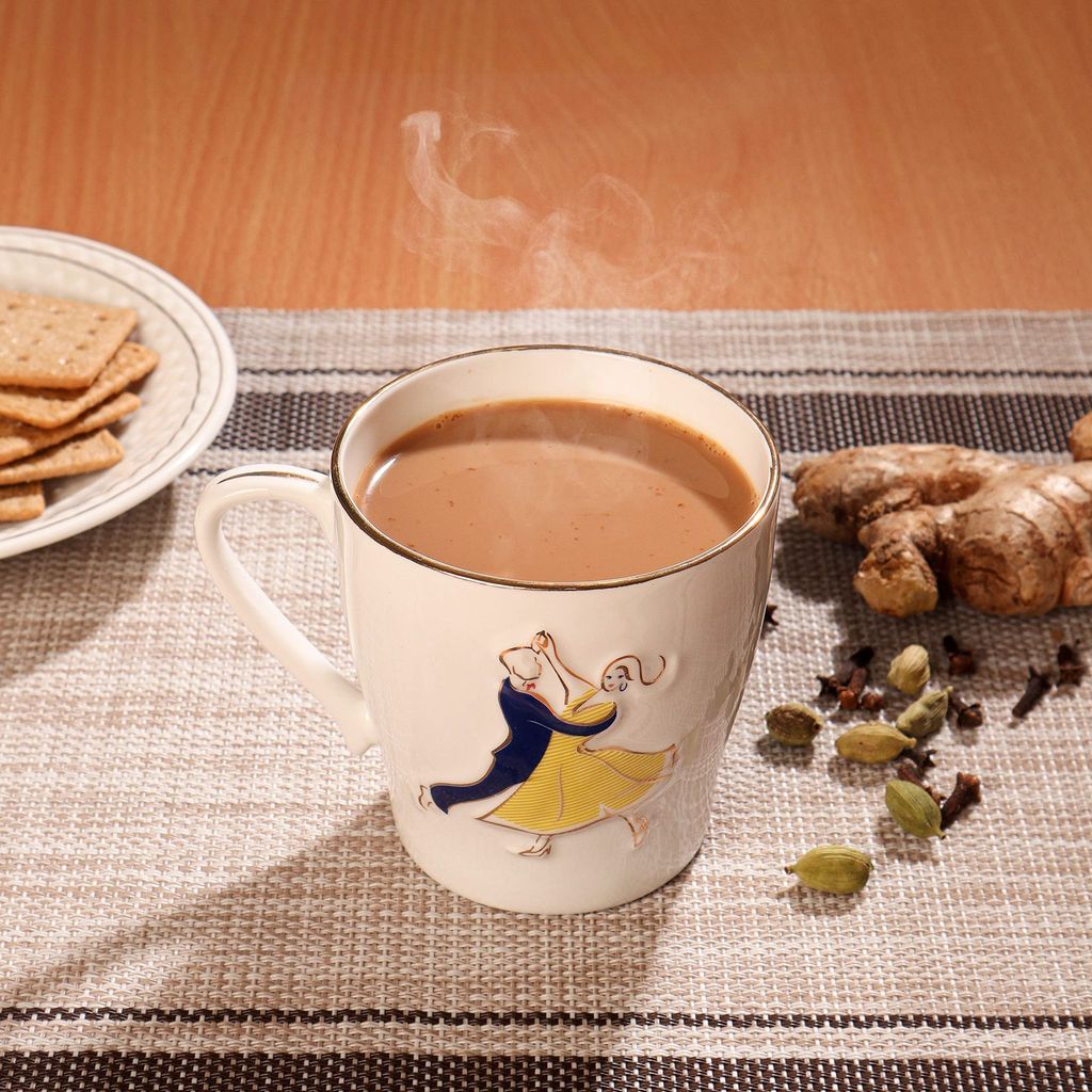 Femora Indian Ceramic Handcrafted Dancing Couple Tea Cup - 6 Pcs,150 ML - Small Serving