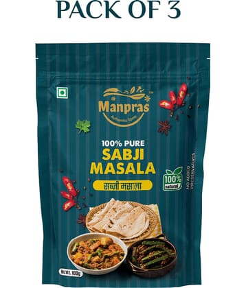 MANPRAS SABJI MSALA 100GM [ PACK OF 3 ] Masala 100 gm