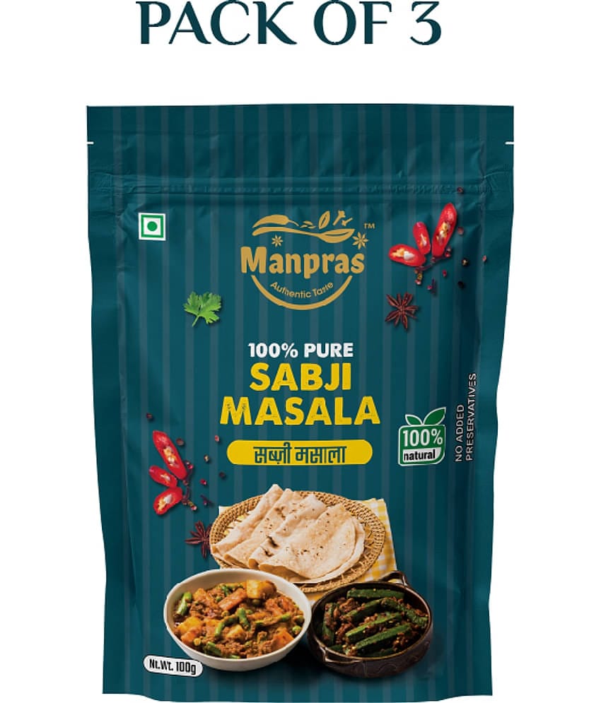 MANPRAS SABJI MSALA 100GM [ PACK OF 3 ] Masala 100 gm