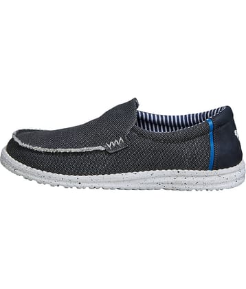 Neemans Canvas Wanderers Slip Ons Black Men's Slip-on Shoes