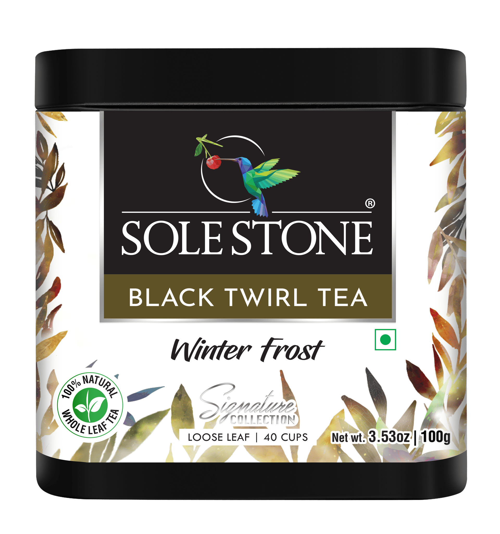 SOLE STONE Black Twirl Winter Frost Tea, 100g (Pack of 1)
