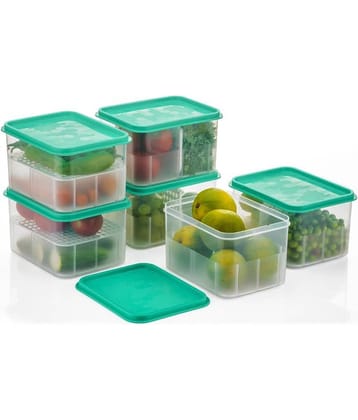 iview kitchenware - Food/Fruit/Vegetable Plastic Sea Green Utility Container ( Set of 6 )