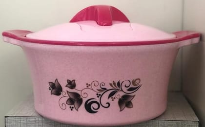 Hashone Inner Steel Insulated Casserole Hot Pot for Roti Chapati Hot Box Casserole 1500 Ml (Pink Color)