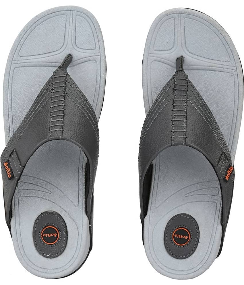 softio - Gray Men's Thong Flip Flop