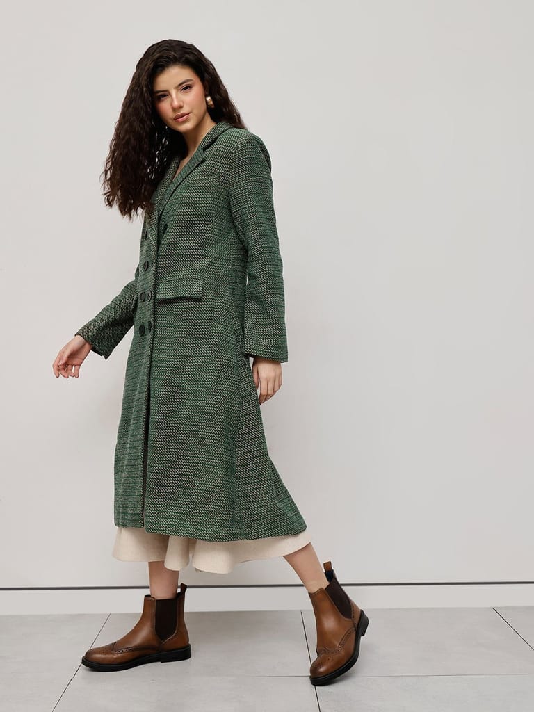 Verdant Elegance Over Coat