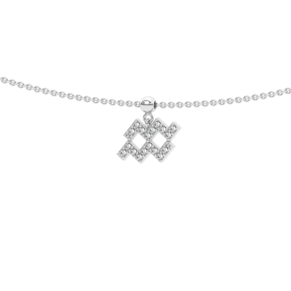 Aquarius stone pave' zodiac necklace