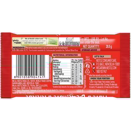 Nestle Kitkat Choco Coated Wafer Bar, 28.5 g