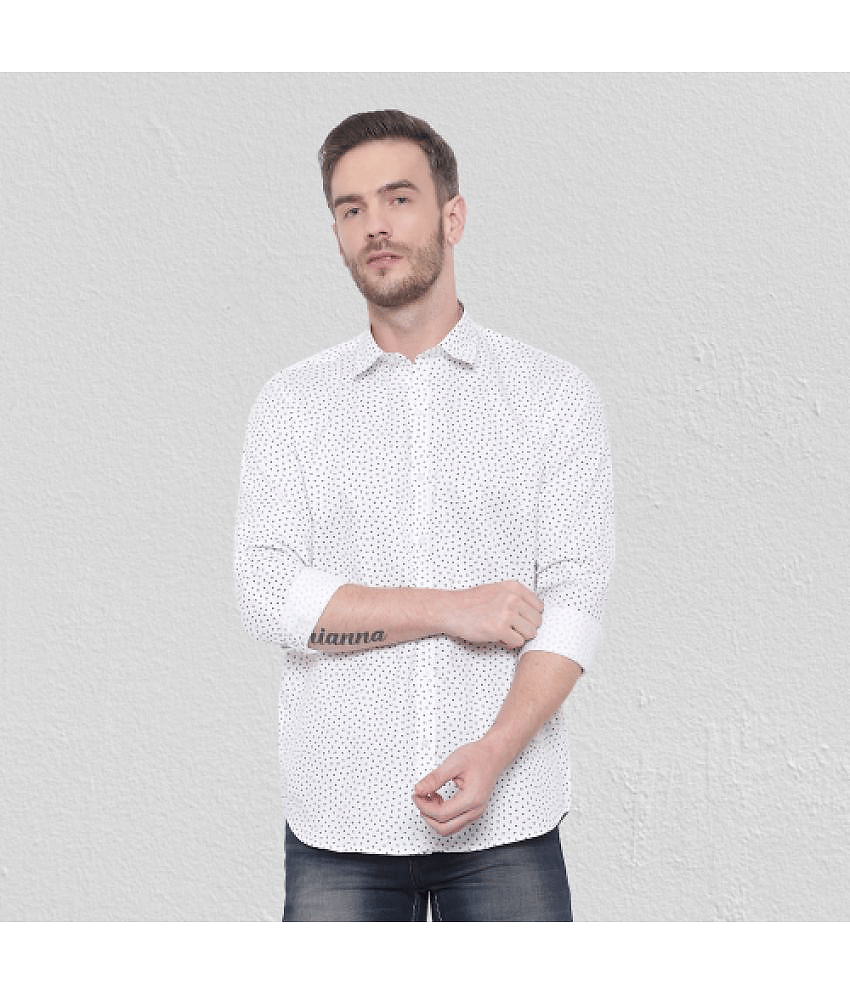 leeway - White Cotton Blend Slim Fit Men's Casual Shirt ( Pack of 1 )