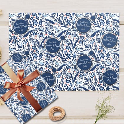 Custom Gift Wrapping Paper - Whispering Blossoms-Lots of Love / Set of 10 sheets