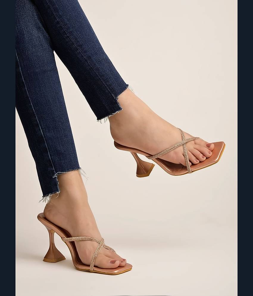 Shoetopia Rose Pink Women's Slip On Heels